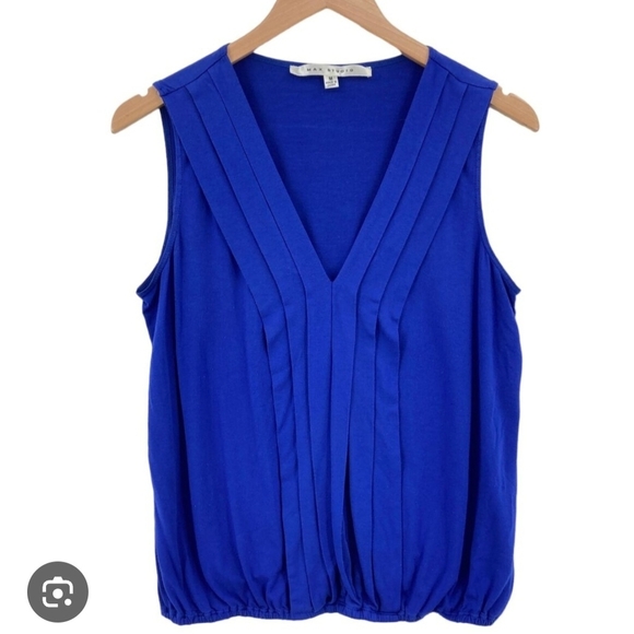 Max Studio White Pleated Tank Top - Picture 5 of 6